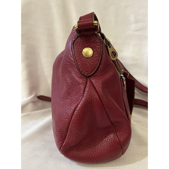 Marc‎ by Marc Jacobs Beautiful Burgundy Leather Hobo Shoulder Crossbody Bag - Picture 3 of 11